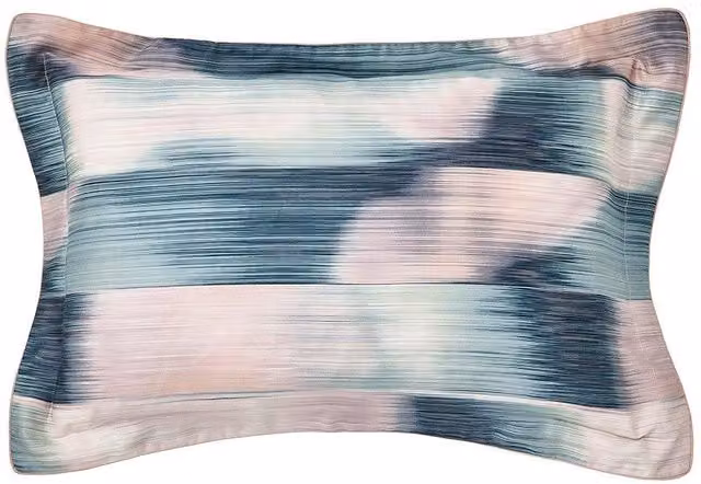 Harlequin Oscillation Oxford Pillowcase in Blue and Multicolour Mako Satin Cotton
