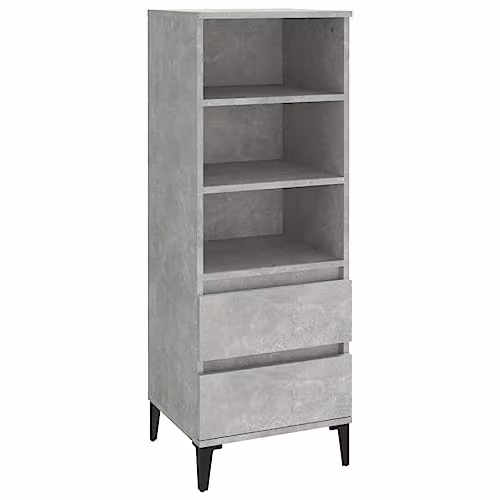 vidaXL Industrial Highboard in Concrete Grey, W/D/H: 40 x 36 x 110 cm