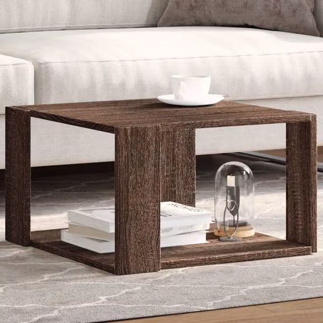 Berkfield Home Brown Oak Coffee Table, W/D/H: 51.5 x 51.5 x 30 cm