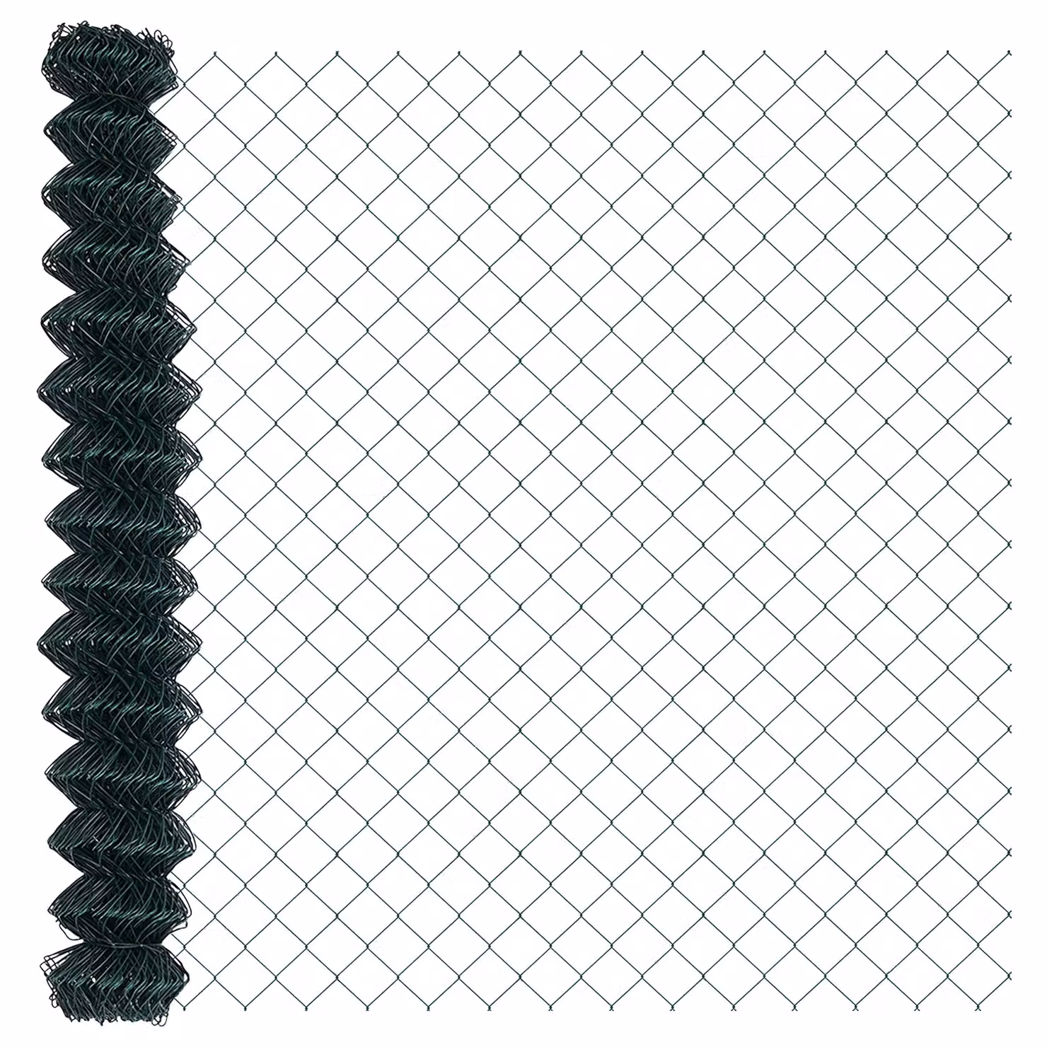 Berkfield Home Green PVC Coated Galvanised Steel Chain Link Fence, W: 10 m, H: 1.5 m – 2