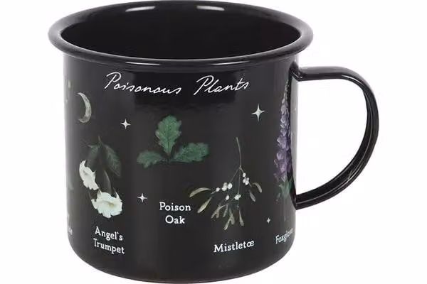 KDMD Poisonous Plants Enamel Mug in Black, 500 ml – 2