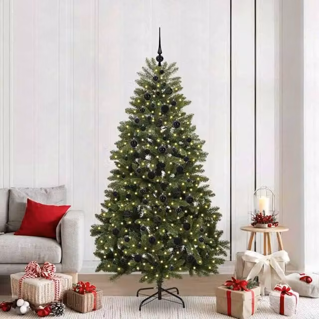 Berkfield Home Artificial Green Christmas Tree with Stand, Height: 210 cm, PVC and Metal – 1