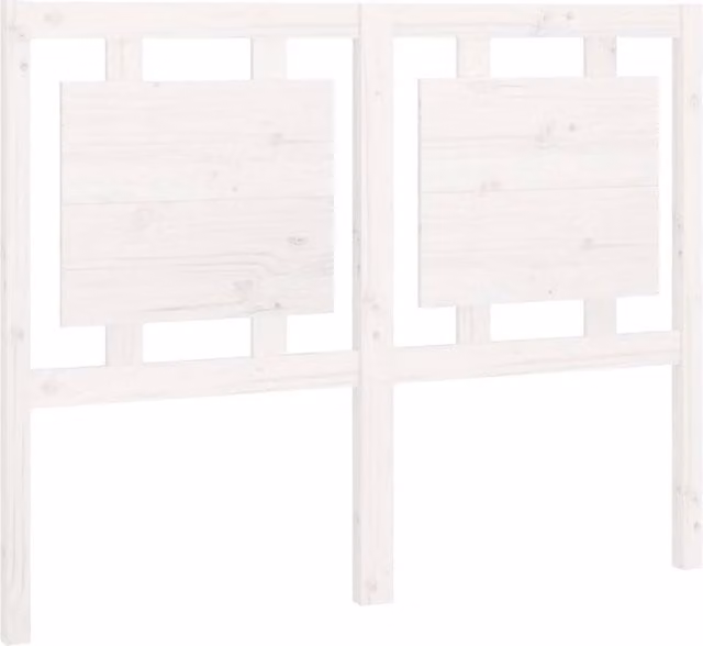 Berkfield Home White Rustic Solid Pine Wood Bed Headboard W: 125.5 cm, D: 4 cm, H: 100 cm