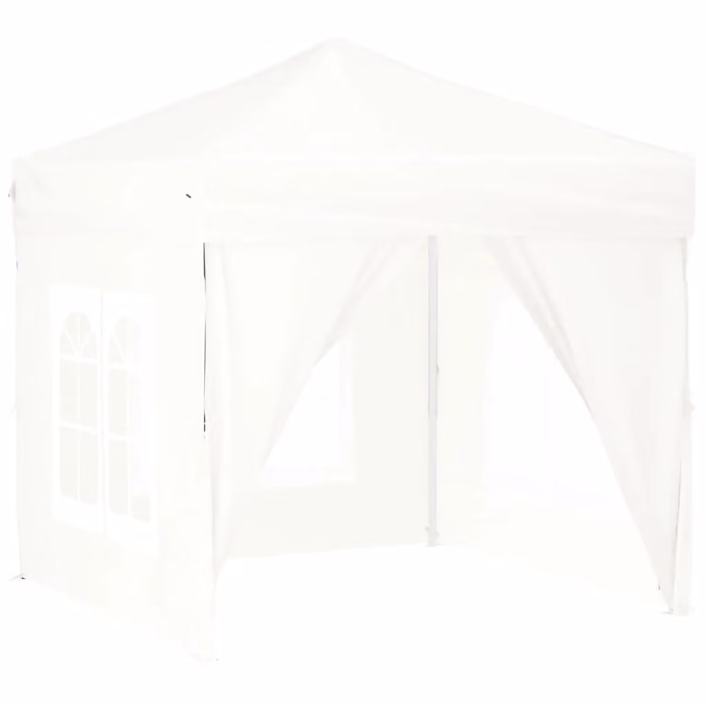 Berkfield Home Folding Party Tent with Sidewalls and Windows, White and Silver, 2 x 2 m – 2