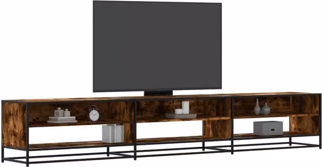 Berkfield Home Industrial TV Cabinet in Smoked Oak Brown, W/D/H: 270 x 40 x 46 cm – 1