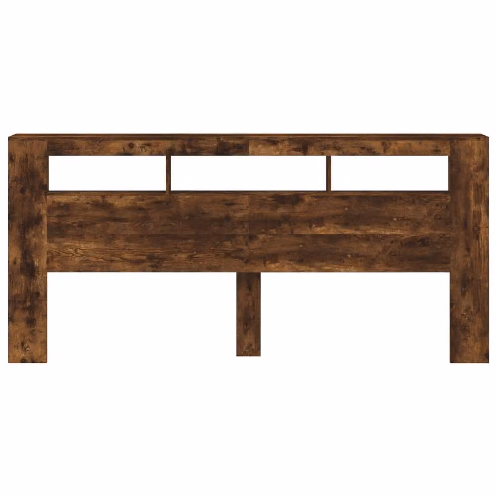Berkfield Home LED Headboard in Smoked Oak, Brown Engineered Wood, W: 220 cm, D: 18.5 cm, H: 103.5 cm – 5