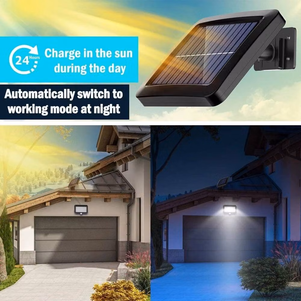 KORVIXA Solar Powered COB LED Wall Light with Motion Sensor, Black, Diameter: 35 cm, Height: 21 cm – 3