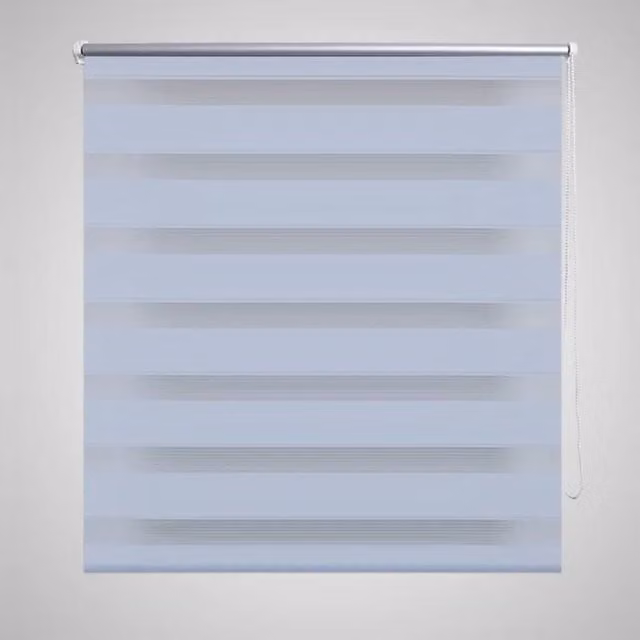 Berkfield Home Zebra Blind in White and Blue, W: 40 cm, H: 100 cm