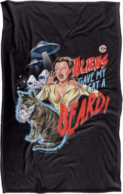 Steven Rhodes Catabeard Silky Touch Super Soft Fleece Throw Blanket, Multicolour, W/D/H: 91 x 147 cm