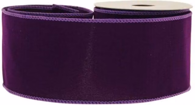 KDMD Purple Velvet Ribbon 63mm for Party and Christmas Decorations – 1