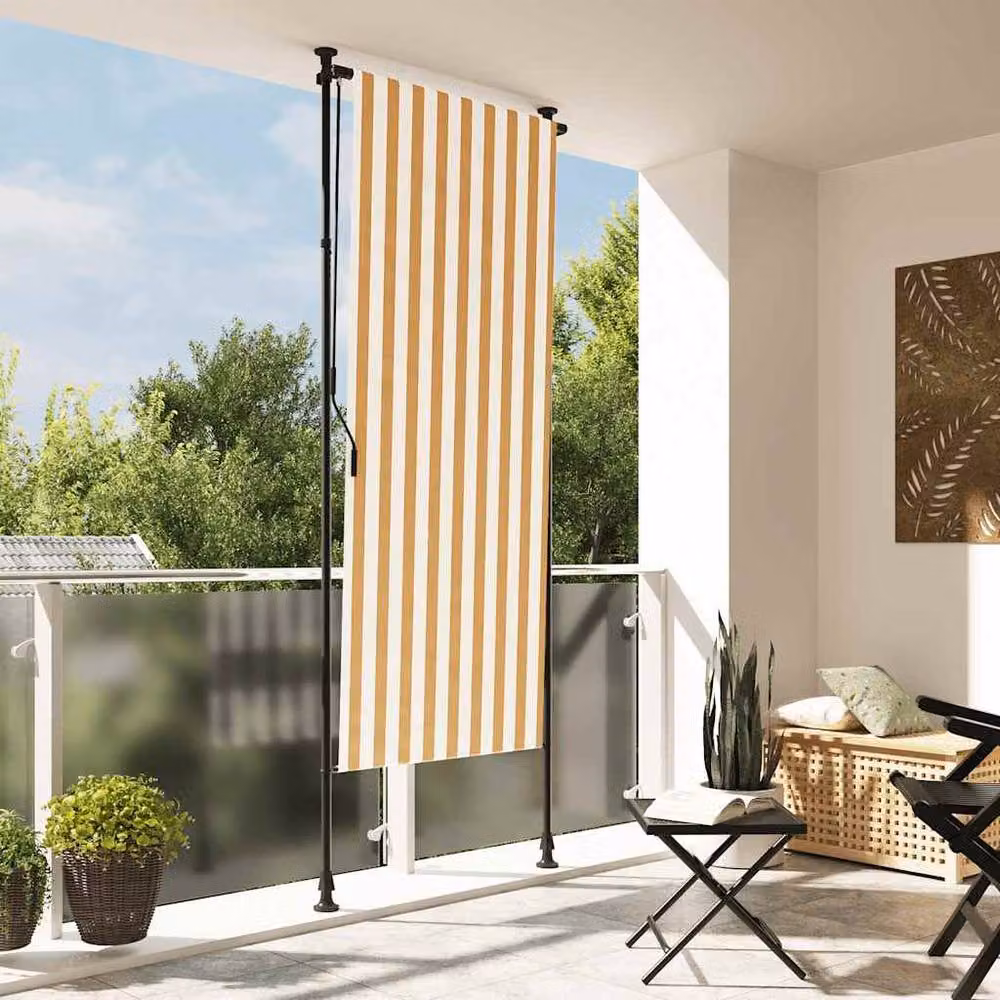 Berkfield Home Outdoor Roller Blind in Orange and White, W/H: 120 x 270 cm – 2