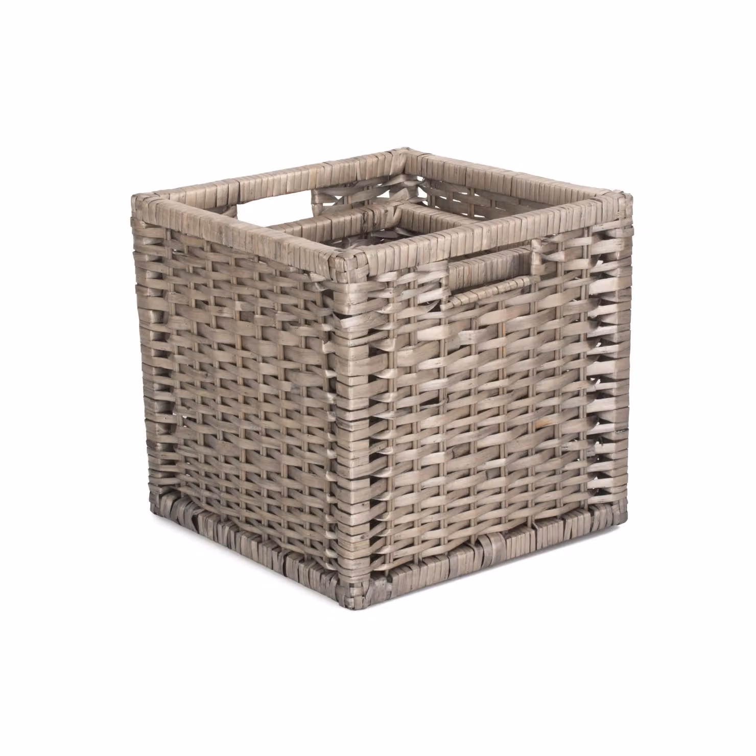 Red Hamper Set of 2 Brown Wicker Storage Baskets with Wooden Frames – 2