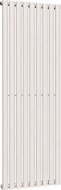 Lux Heat Oval Coloured Vertical Radiator in White, H 160 cm x W 54 cm