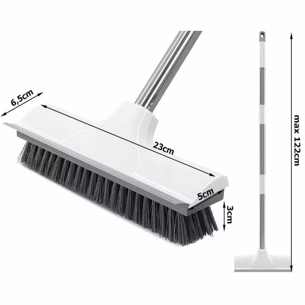 KORVIXA 2-in-1 Tub and Shower Tile Wall Cleaning Scrubber and Scraper in Grey, W: 100 cm, H: 15 cm – 2