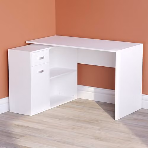 Vida Designs Longton Height Adjustable Computer Desk, White, W: 120 cm, D: 60 cm, H: 75 cm – 3