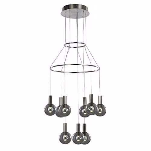 Netlighting Modern LED Suspended Pendant Light in Grey with Warm White 3000K 1890lm Dimmable