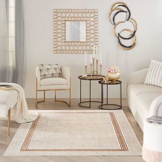 The Rug Shop UK Modern Abstract Area Rug in Light Beige, W: 280 cm, D: 365 cm – 1