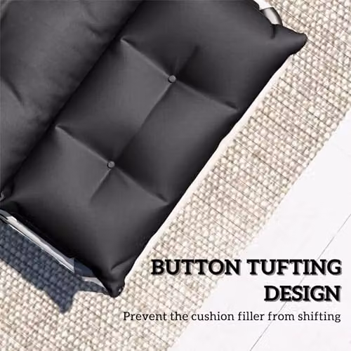 Outsunny Set of 2 Black Rectangular Sun Lounger Foam Cushions, W/D/H: 190 x 56 x 10 cm – 5