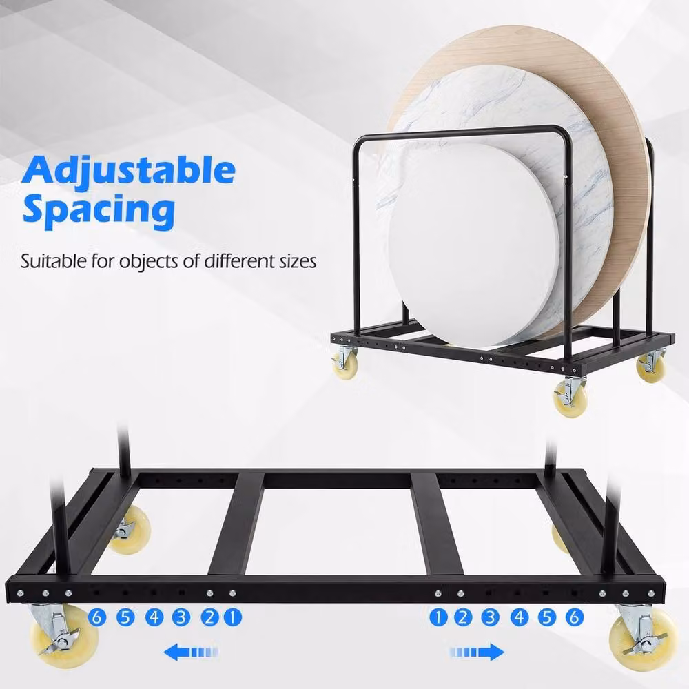 Havendro Folding Rolling Drywall Cart with 815kg Capacity in Black – 2