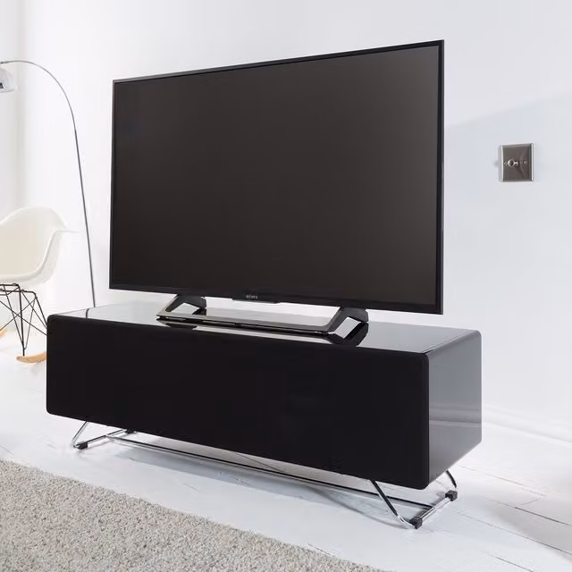 Alphason Minimalist Metal TV Stand in Black