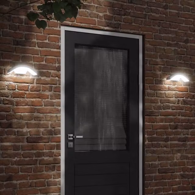 Berkfield Home Set of 2 White Modern Outdoor LED Wall Lights in Die-cast Aluminium – 1