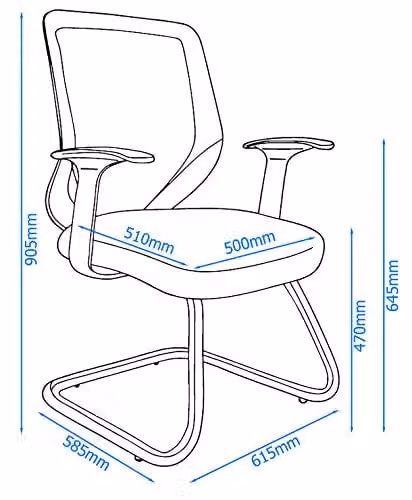 Alphason Atlanta Mesh Back Visitor Chair in Black – 3