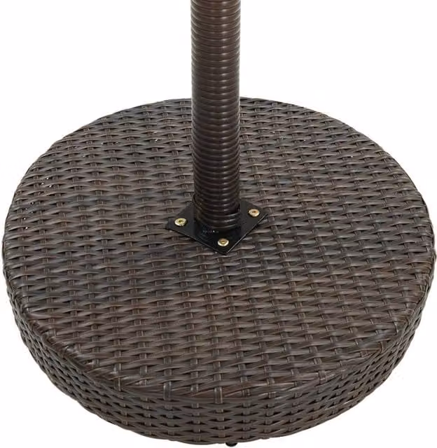 Berkfield Home Brown Poly Rattan Garden Table W: 106 cm, H: 75.5 cm
