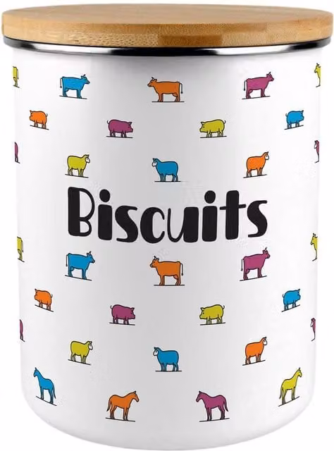 Purely Home Colourful Farm Animals Extra Large Biscuit Tin, Multicoloured