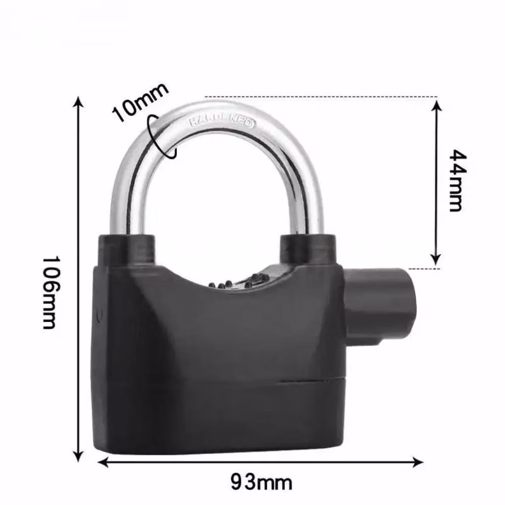 SPETLEK Heavy Duty 110db Alarmed Steel Padlock in Black – 2