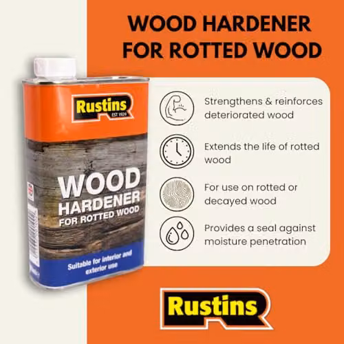 Rustins Wood Hardener Solvent Based 250ml in White or Transparent – 2