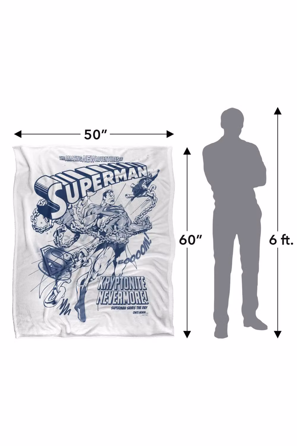 Warner Bros. Superman Comic Break Through Super Soft Silky Touch Throw Blanket, Extra Large, Multicolour – 2