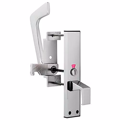 Loops DDA Compliant Dual Handed Disabled Toilet Handle Set in Polished Anodised Aluminium Silver