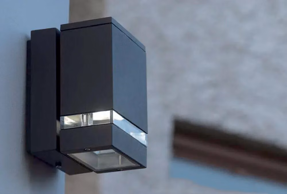 Loops Modern Grey Aluminium Outdoor IP44 Up and Down Twin Wall Light with LED Bulb – 3