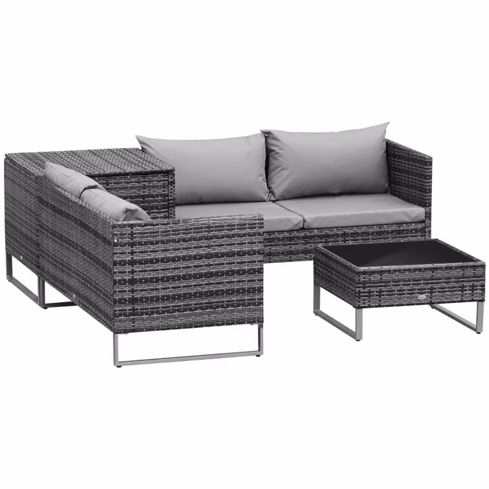 STILVORA 4-Seater Modern Sofa in Grey with Storage – 2