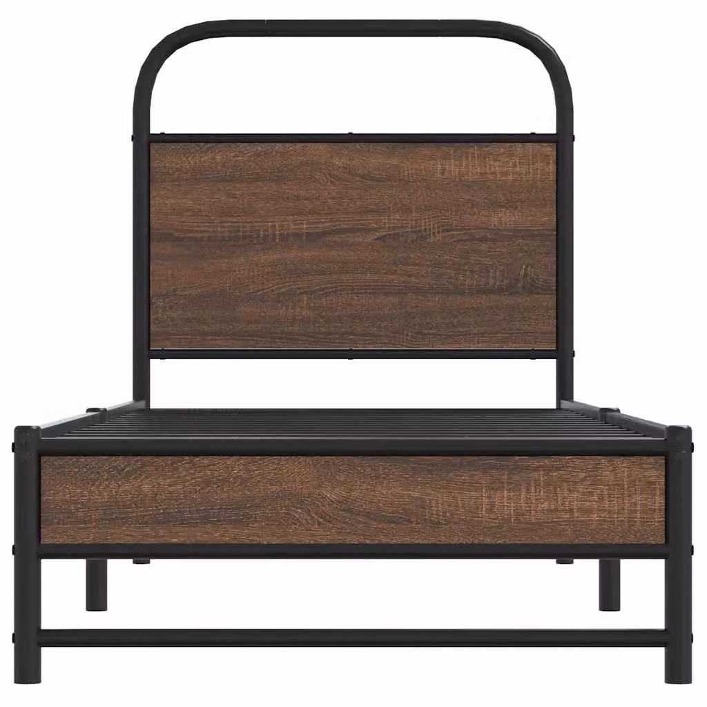 Berkfield Home Bed Frame in Brown Oak, W/D/H: 190 x 75 x 75 cm – 3