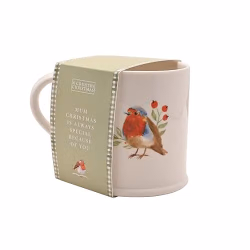 Widdop and Co White Ceramic Robin Mug for Mums