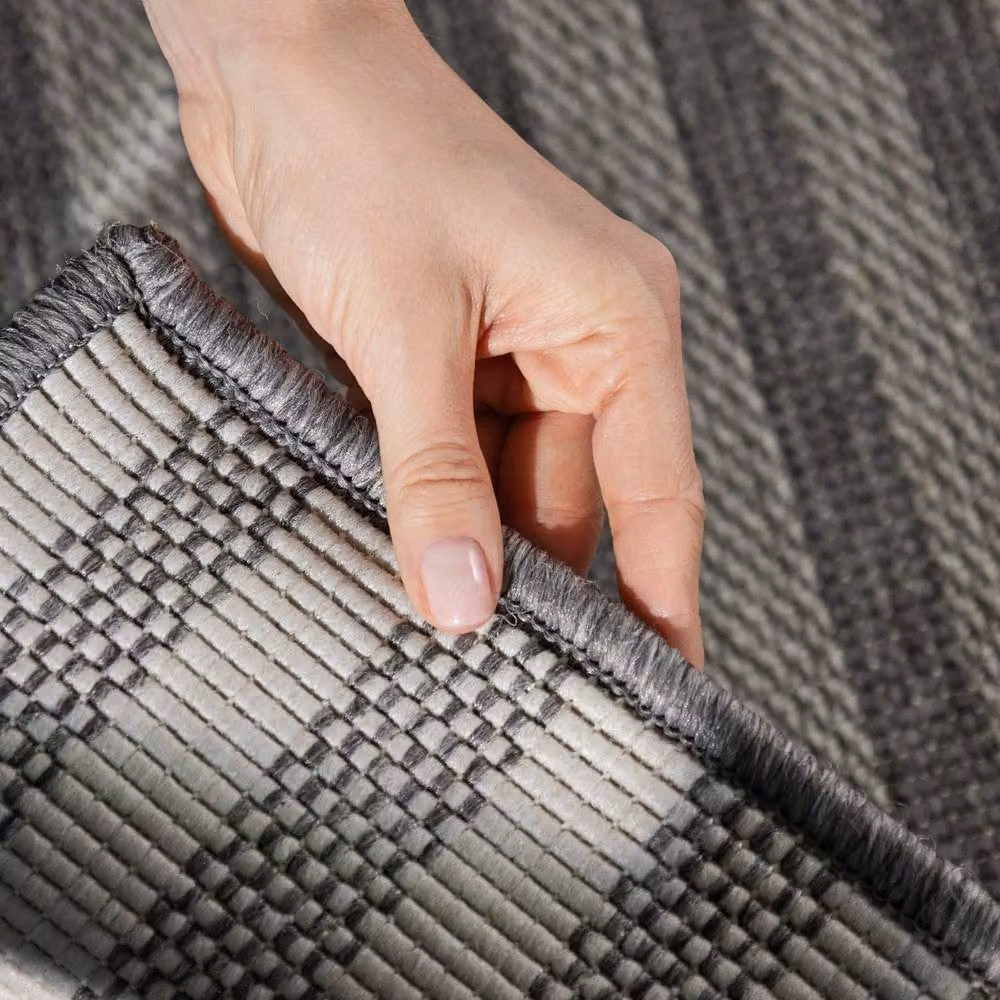 Ted Baker Linley Striped Flatweave Indoor Outdoor Rug in Grey, W: 160 cm, D: 230 cm – 4