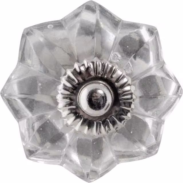 Nicola Spring Transparent Glass Cabinet Knob with Polished Threaded Stem – 1