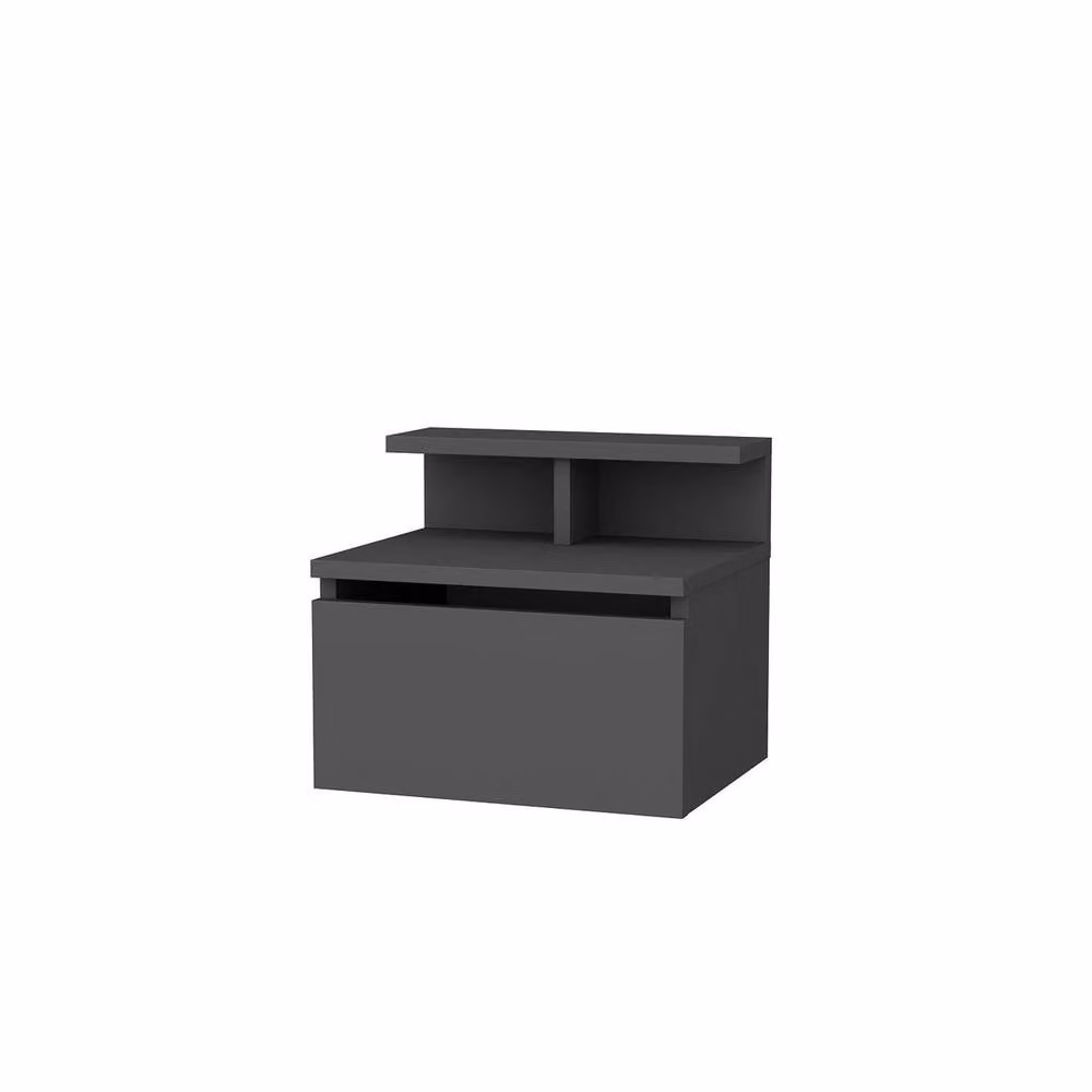 CALICOSY Alice Hanging Bedside Table with Drop-Down Door, Anthracite – 3