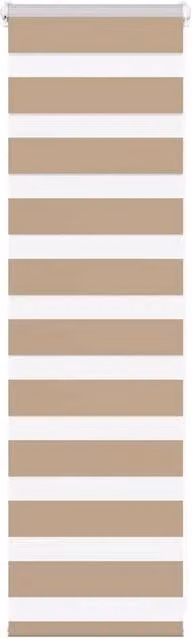 Berkfield Home Zebra Blind in Sand Brown, W: 45 cm, H: 100 cm, Polyester Fabric – 1