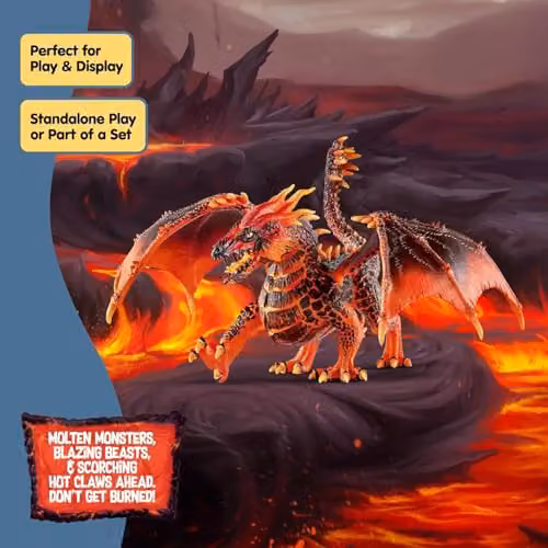 Schleich Eldrador Creatures Lava Dragon Toy in Red and Black – 5