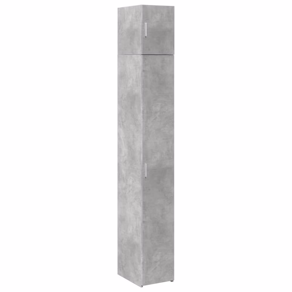 Berkfield Home Slim Freestanding Storage Cabinet in Concrete Grey, W/D/H: 30 x 22.5 x 225 cm
