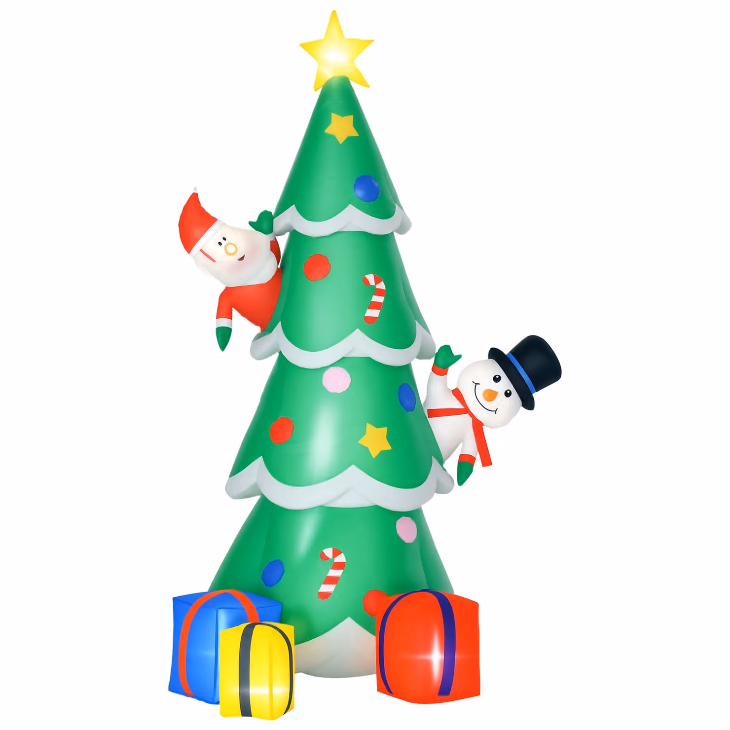 HOMCOM 7ft Inflatable Christmas Tree with LED Lights in Green – 2