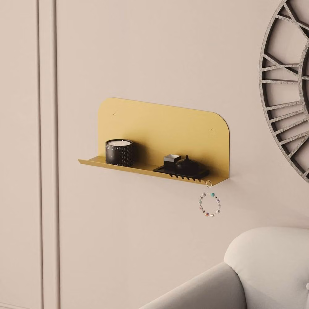 CALICOSY NOVA Gold Metal Wall Shelf, Width: 55 cm – 2