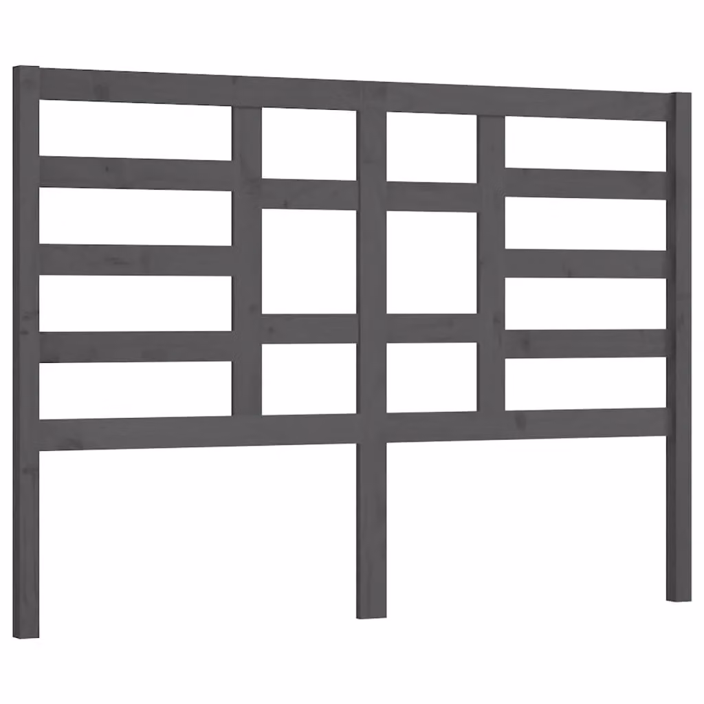 Berkfield Home Grey Rustic Solid Pine Wood Bed Headboard W: 126 cm, D: 4 cm, H: 104 cm – 2