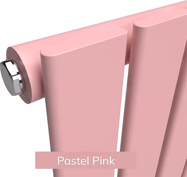 Lux Heat Flat Coloured Vertical Steel Radiator in Pink, H 160 cm x W 56 cm