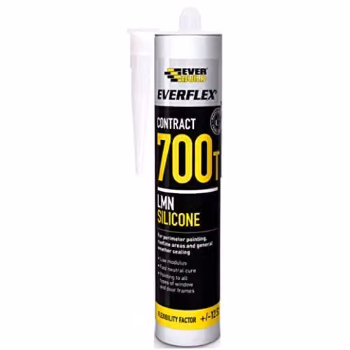 Everbuild Everflex 700T Flexible Silicone Sealant, White or Brown, 300ml