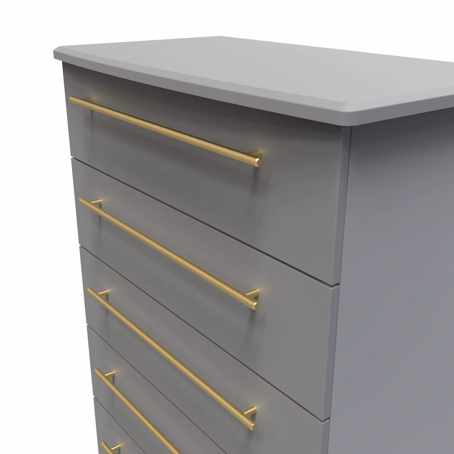 Helmsley 5 Drawer Chest in Dark Grey with Gold Accents, Ready Assembled – 3
