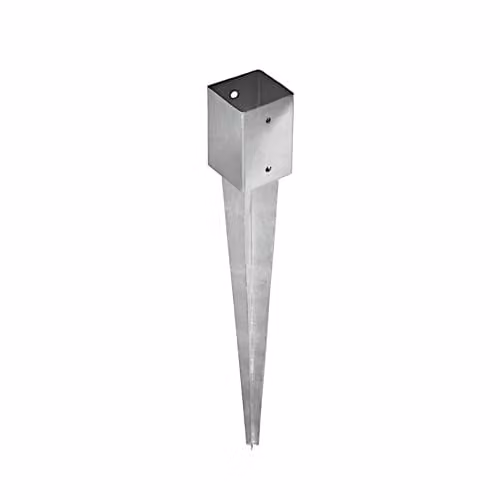 Primrose Zinc Plated Spiked Fence Post Holder Kit, Silver Steel, Height: 60 cm
