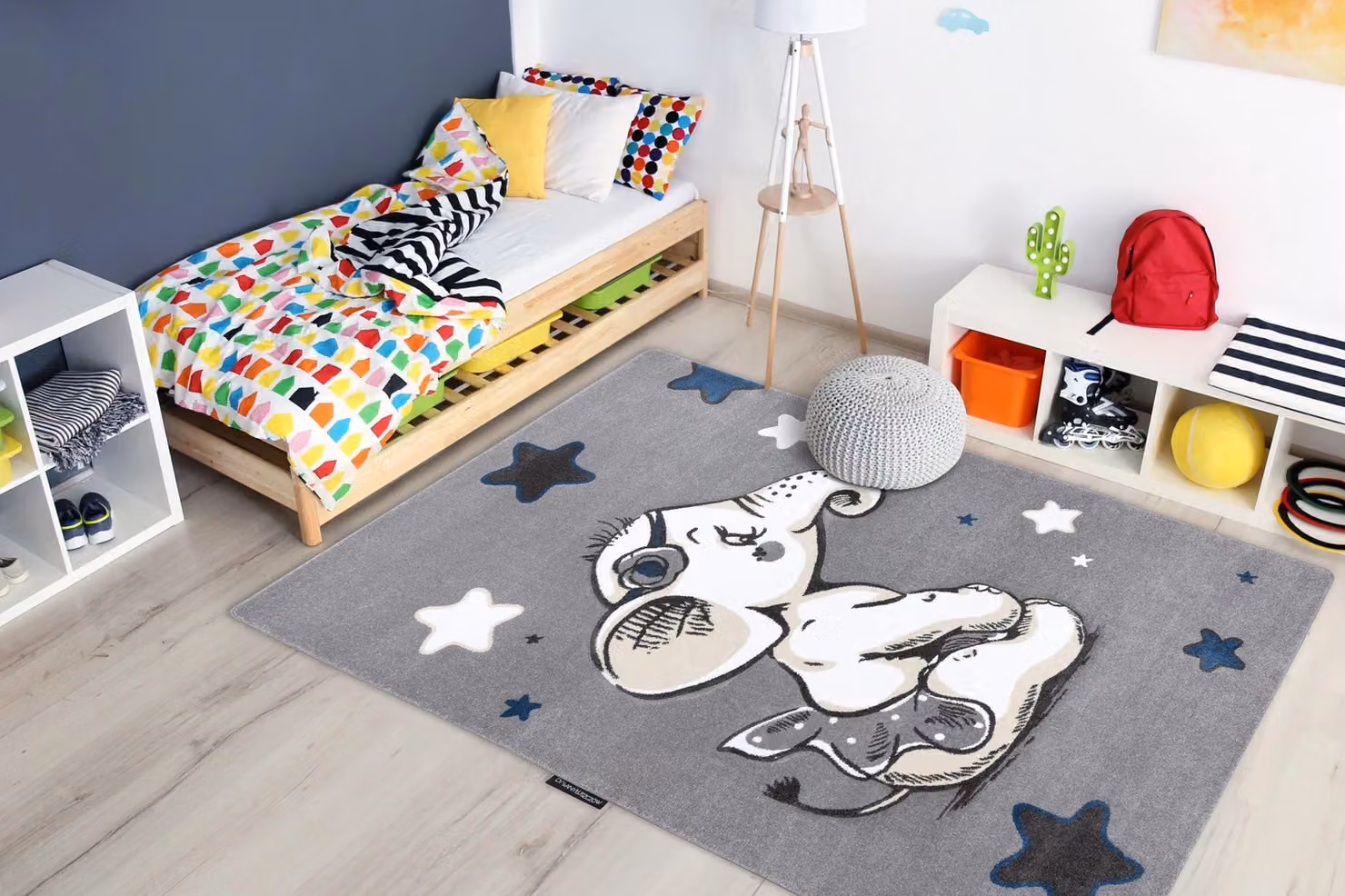 RugsX Petit Grey Kids Motif Rectangular Rug, W: 120 cm, L: 170 cm – 3